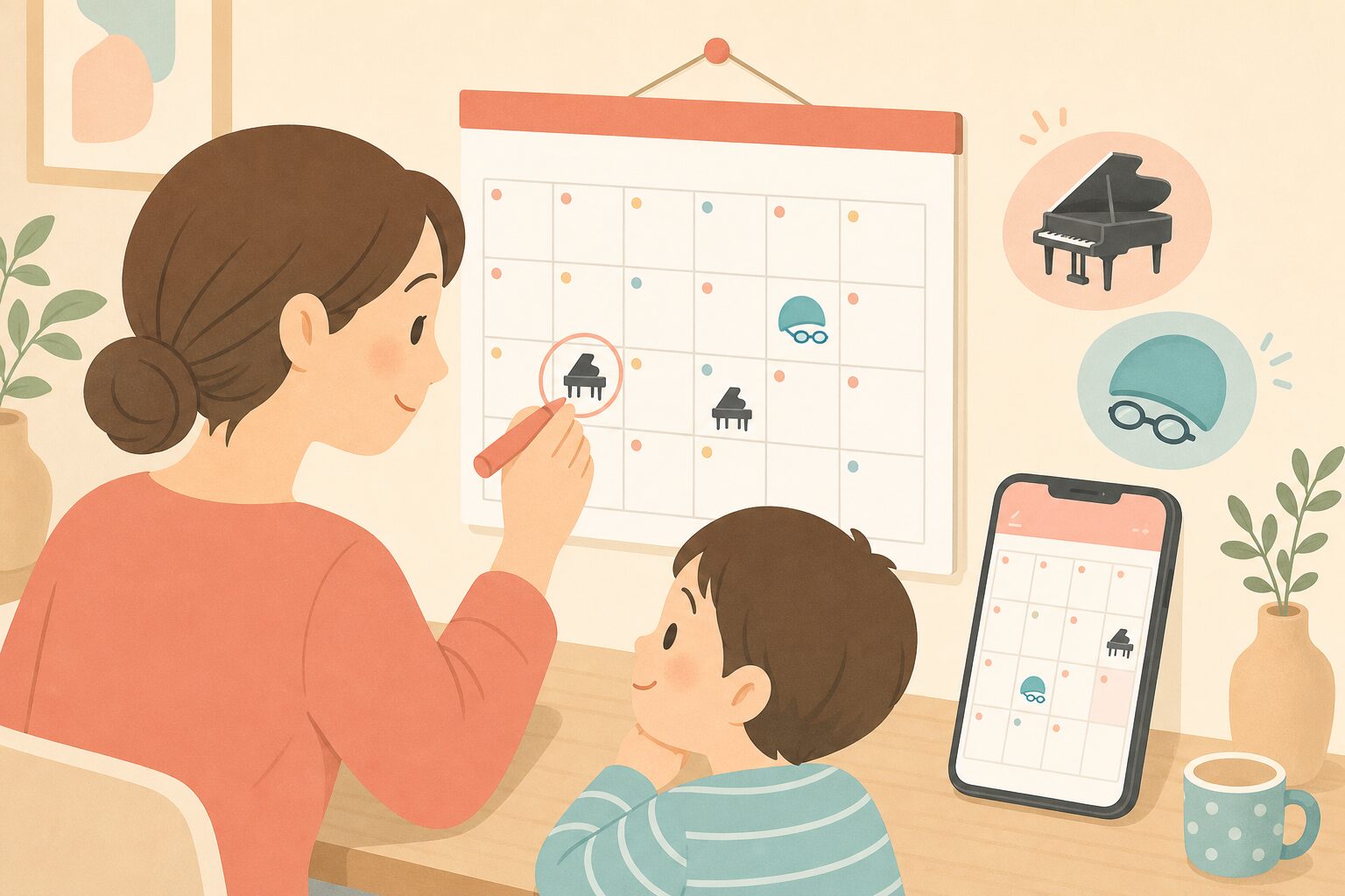 子どもの習い事スケジュール管理をアプリで楽にする方法 のイメージ