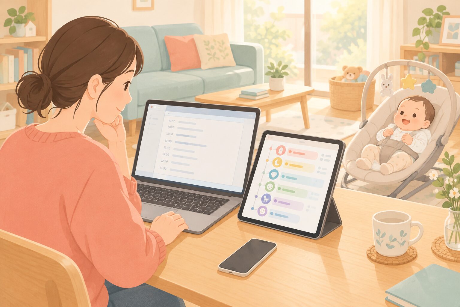 ぴよログはパソコン・Macで使える？PC版の有無とiPad共有・記録のエクスポート方法 のイメージ