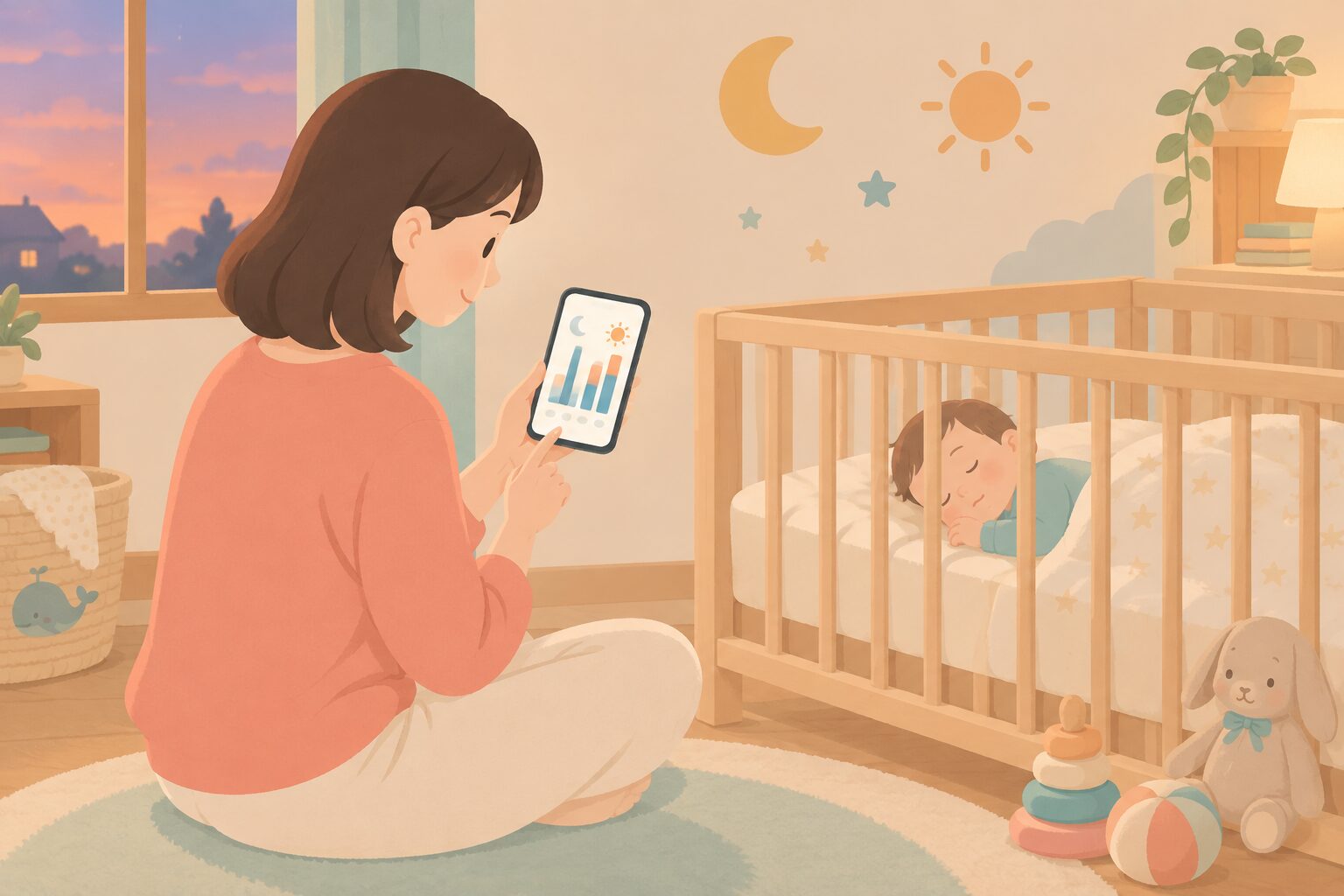 ぴよログの睡眠グラフの見方2026｜オレンジ色は昼寝・平均睡眠時間の出し方・時間がおかしい時の対処 のイメージ